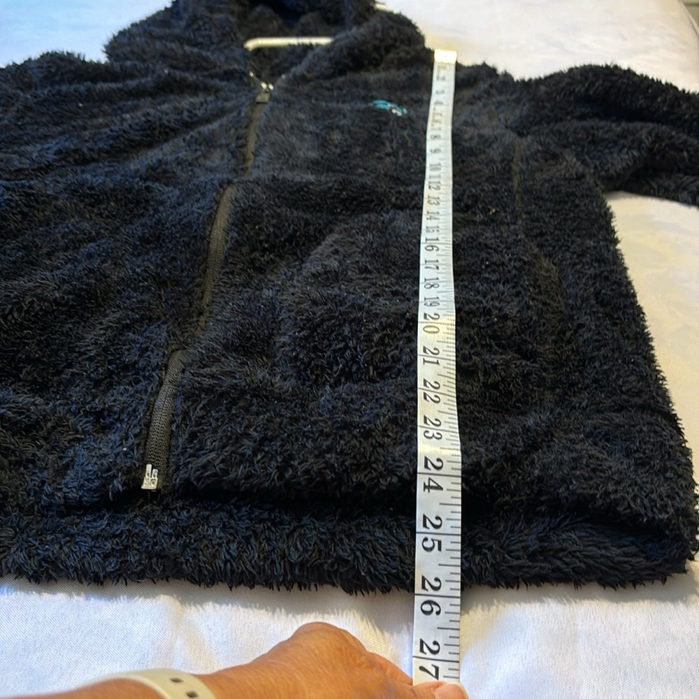 NFL Team Apparel Fuzzy Black Full Zip Carolina Panthers Hoodie Jacket Size Large - Picture 13 of 14
